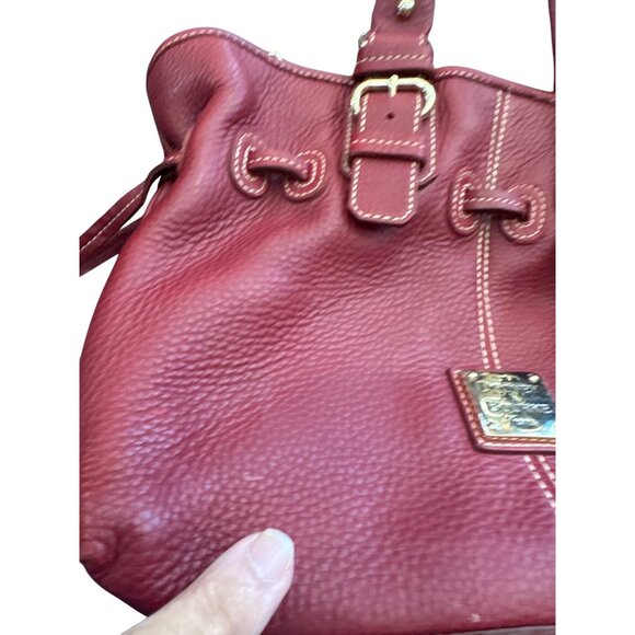 Dooney Bourke womans Red Leather Double Handle Handbag Purse SKU 8927 - Picture 10 of 16